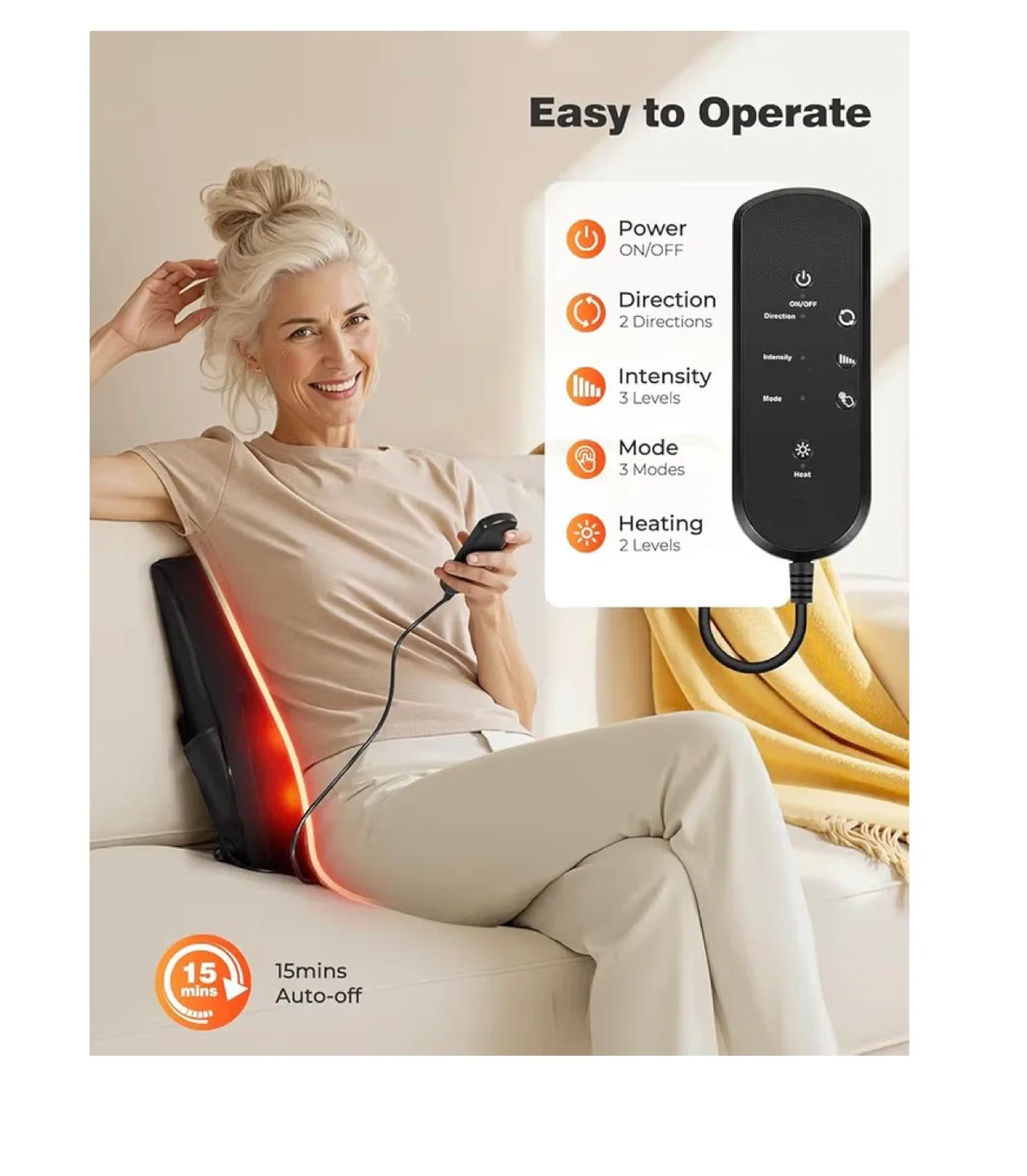 Shiatsu Back Massager with Heat - Like New! image indicator(5)