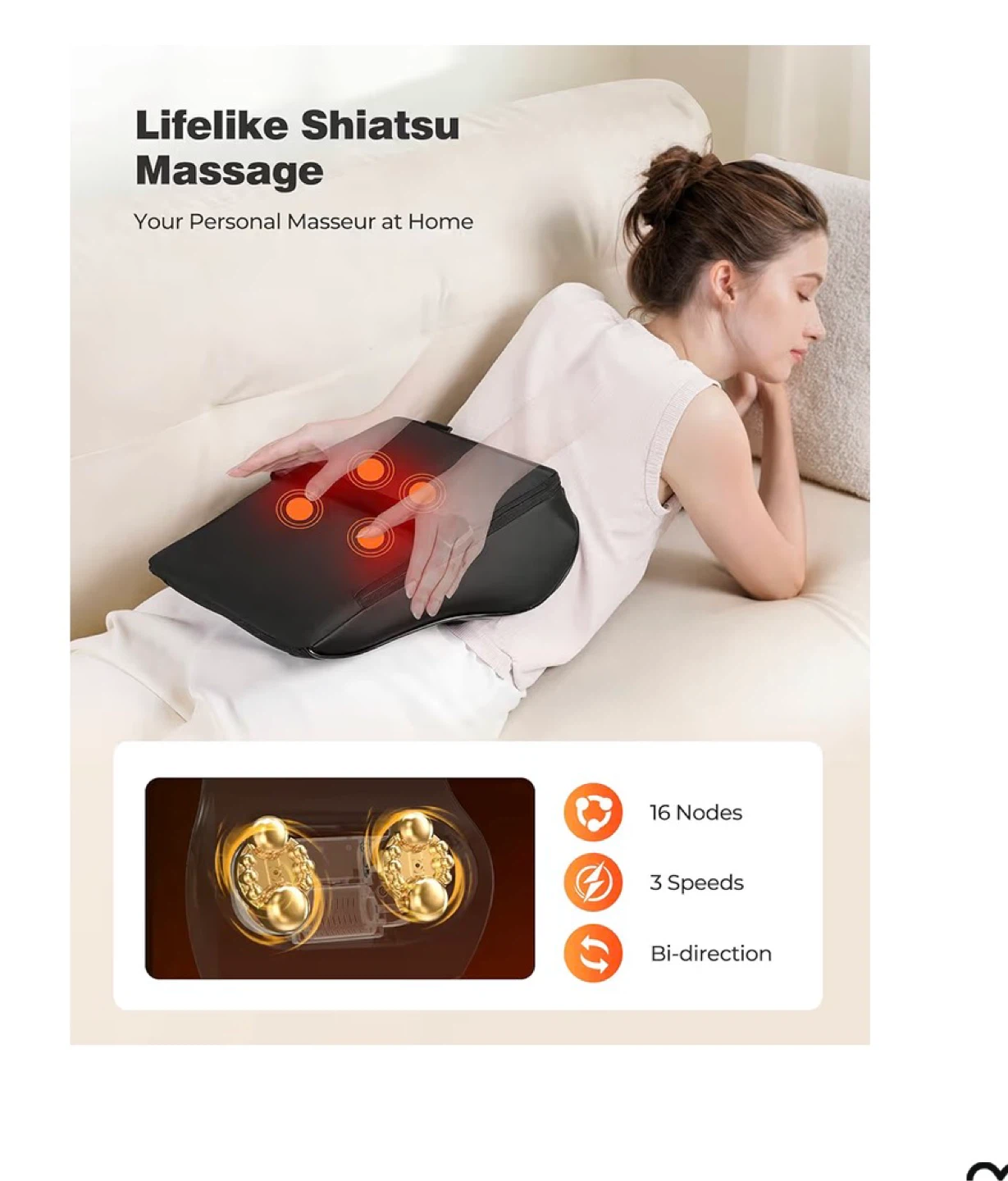 Shiatsu Back Massager with Heat - Like New! - photo 4