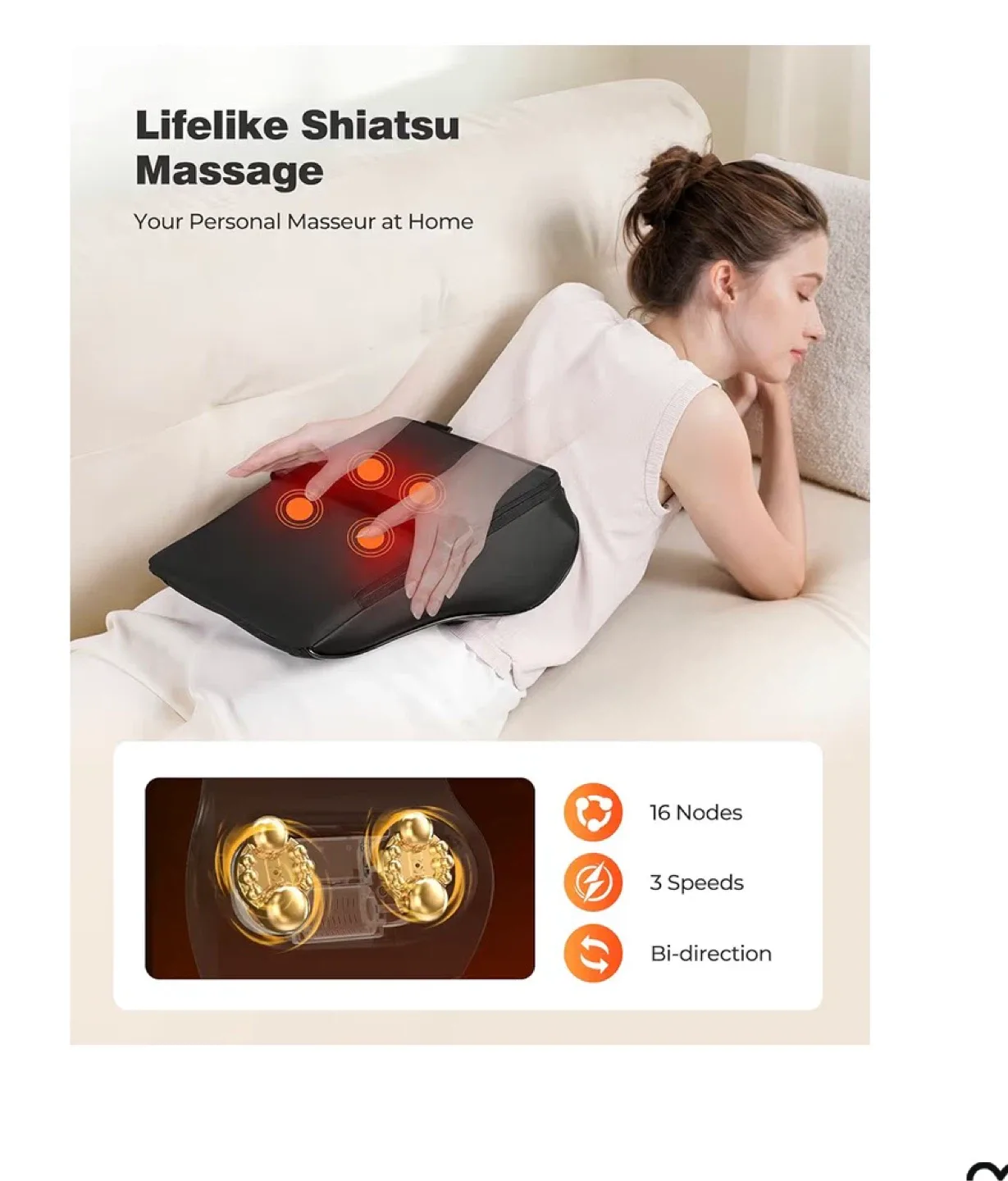 Shiatsu Back Massager with Heat - Like New! image indicator(4)