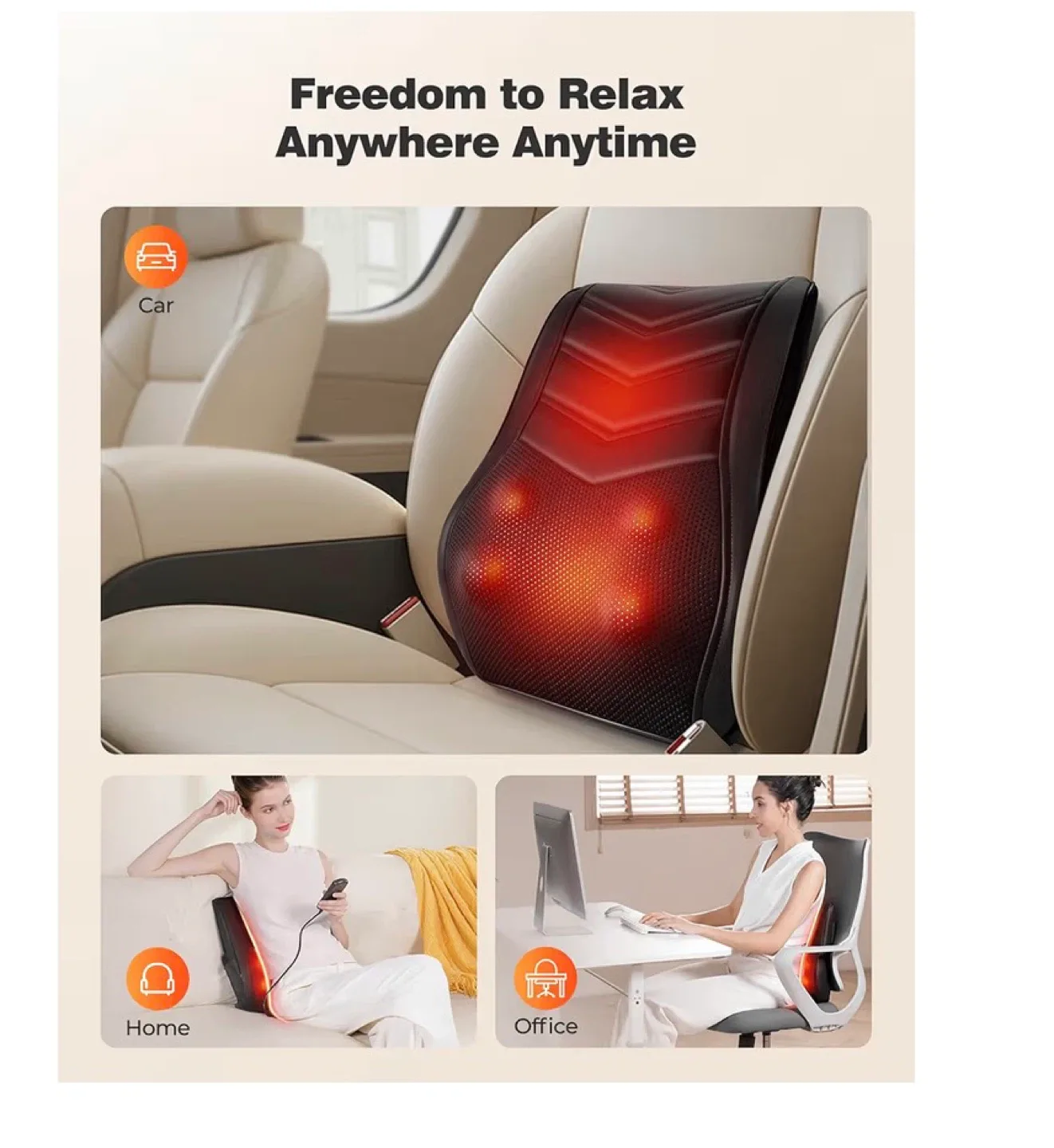 Shiatsu Back Massager with Heat - Like New! image indicator(8)