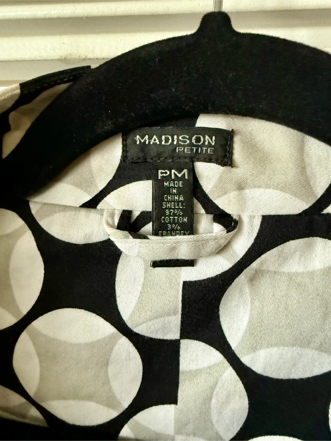 Madison Petite Black/White Patterned Coat, PM image indicator(4)