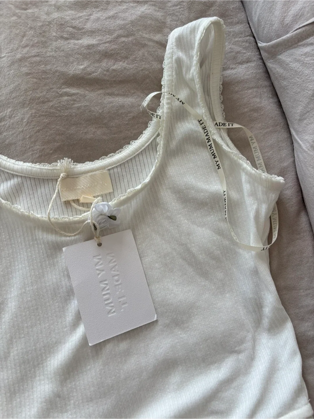 My Mum Made It | White Tank Top XS-S thumbnail