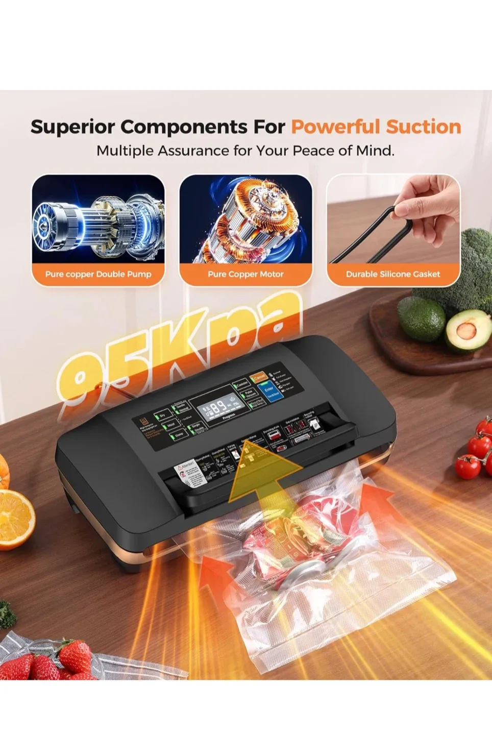 95Kpa Vacuum Sealer Machine - Black image indicator(3)