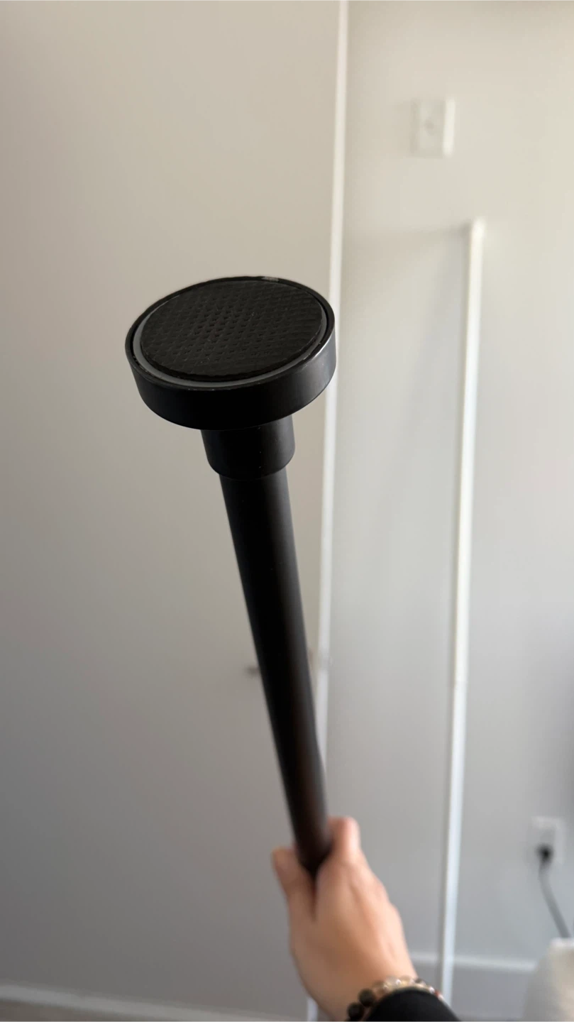 Adjustable Tension Curtain Rod - Black and White