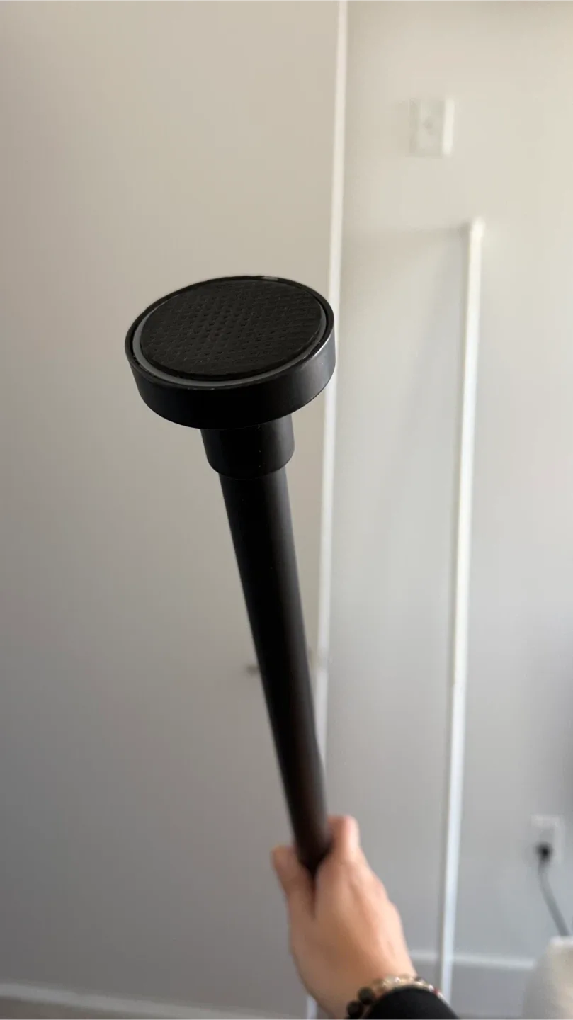 Adjustable Tension Curtain Rod - Black and White
