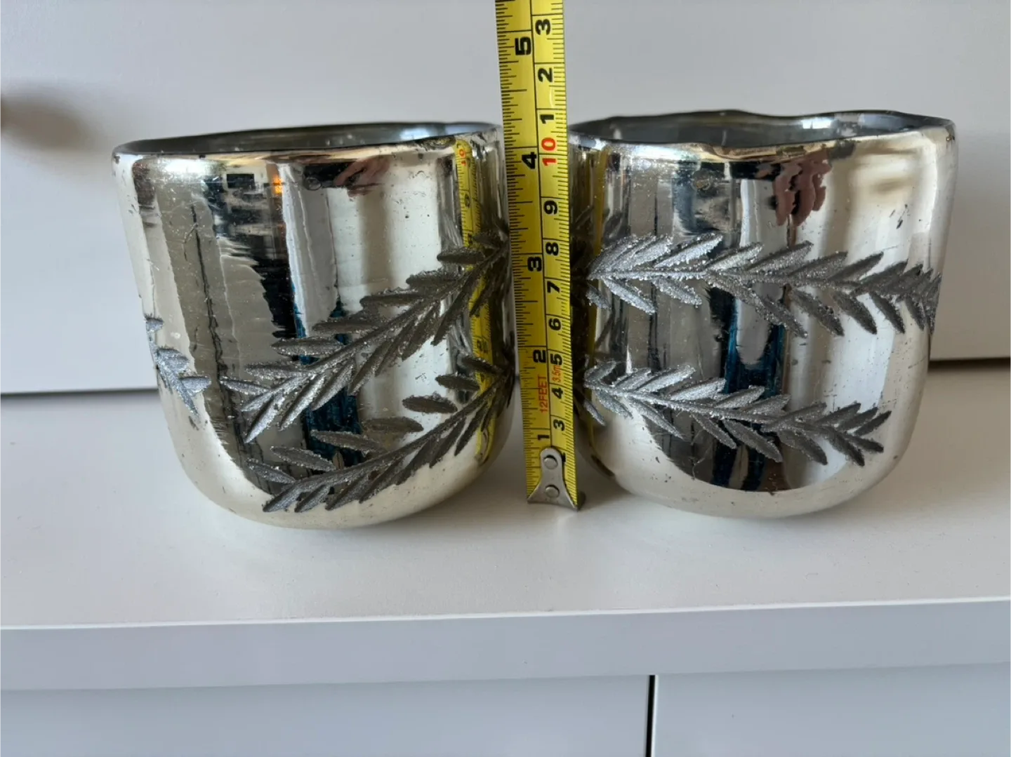 Silver Mercury Glass Candle Holders (Set of 2) image indicator(2)