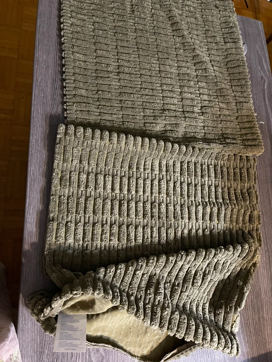 Olive Green Corduroy Pillow Cover Set (17)inches image indicator(2)