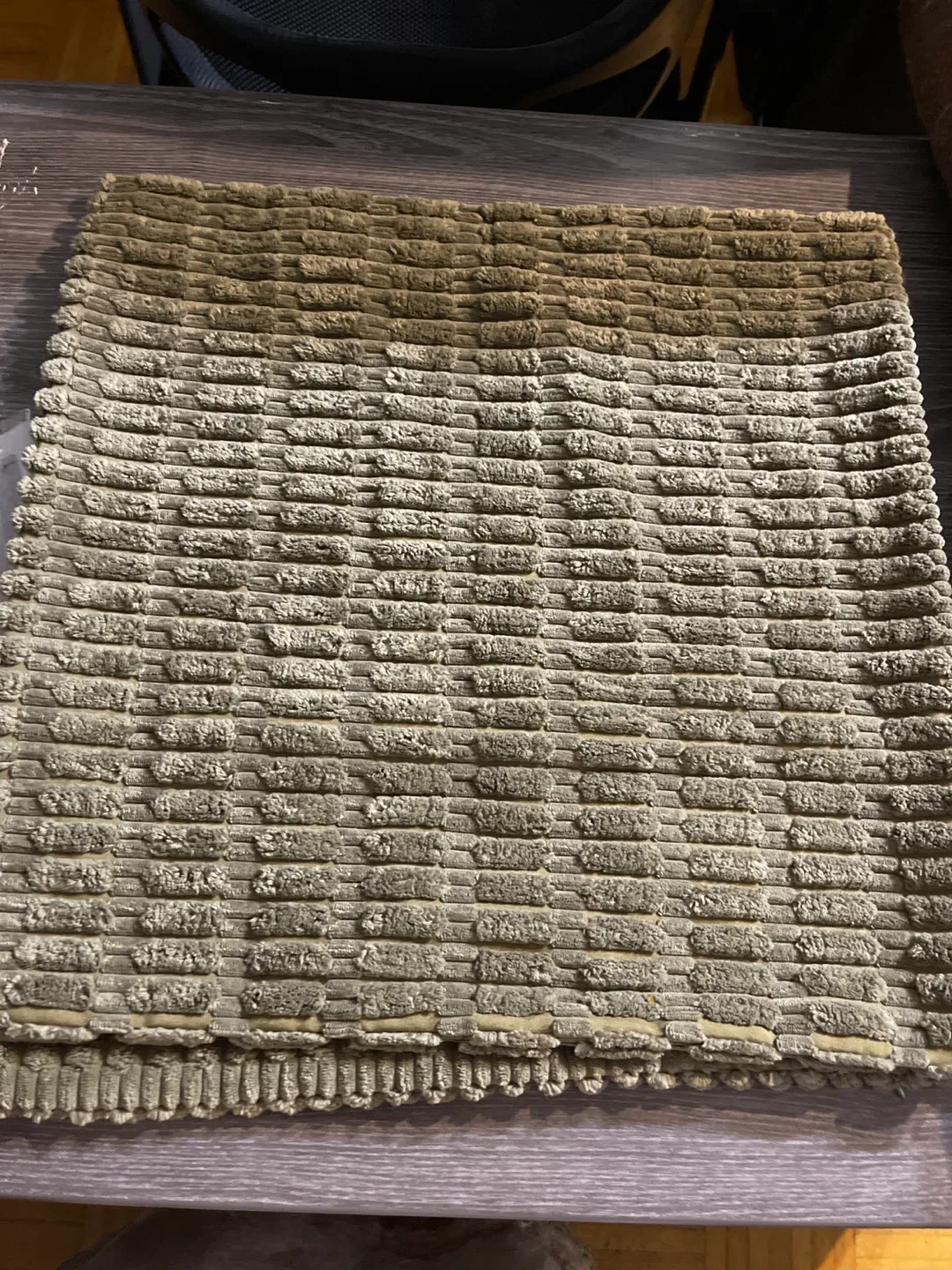 Olive Green Corduroy Pillow Cover Set (17)inches image indicator(3)