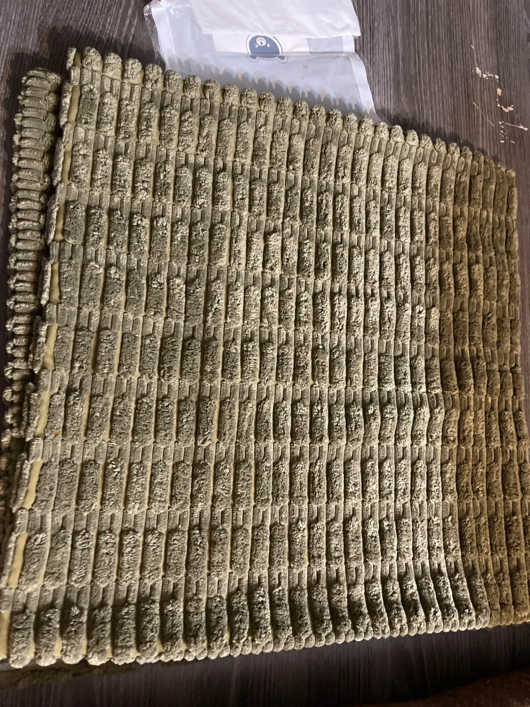 Olive Green Corduroy Pillow Cover Set (17)inches image indicator(4)