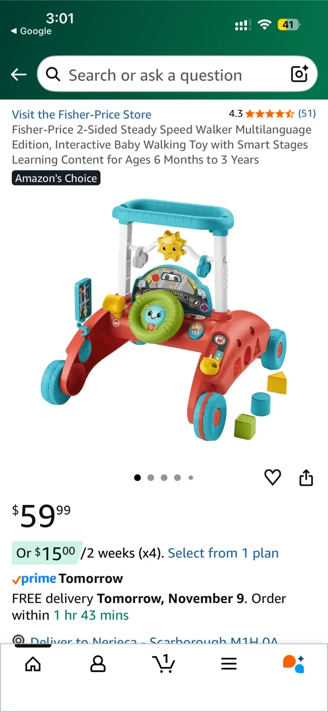 Fisher-Price 2-Sided Steady Speed Walker (6-36 months) image indicator(3)