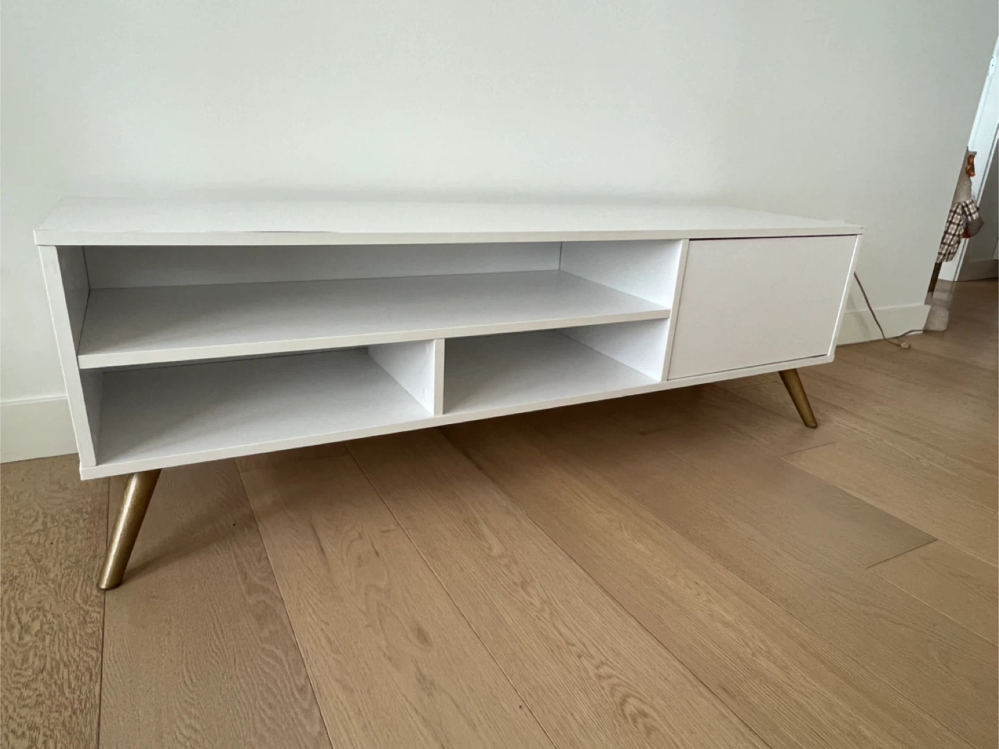 White TV Stand with Storage - photo 2