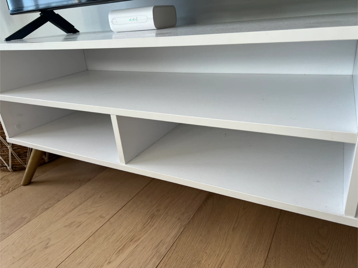 White TV Stand with Storage - photo 5