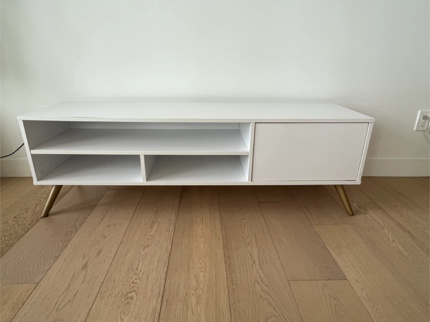 White TV Stand with Storage - photo 3