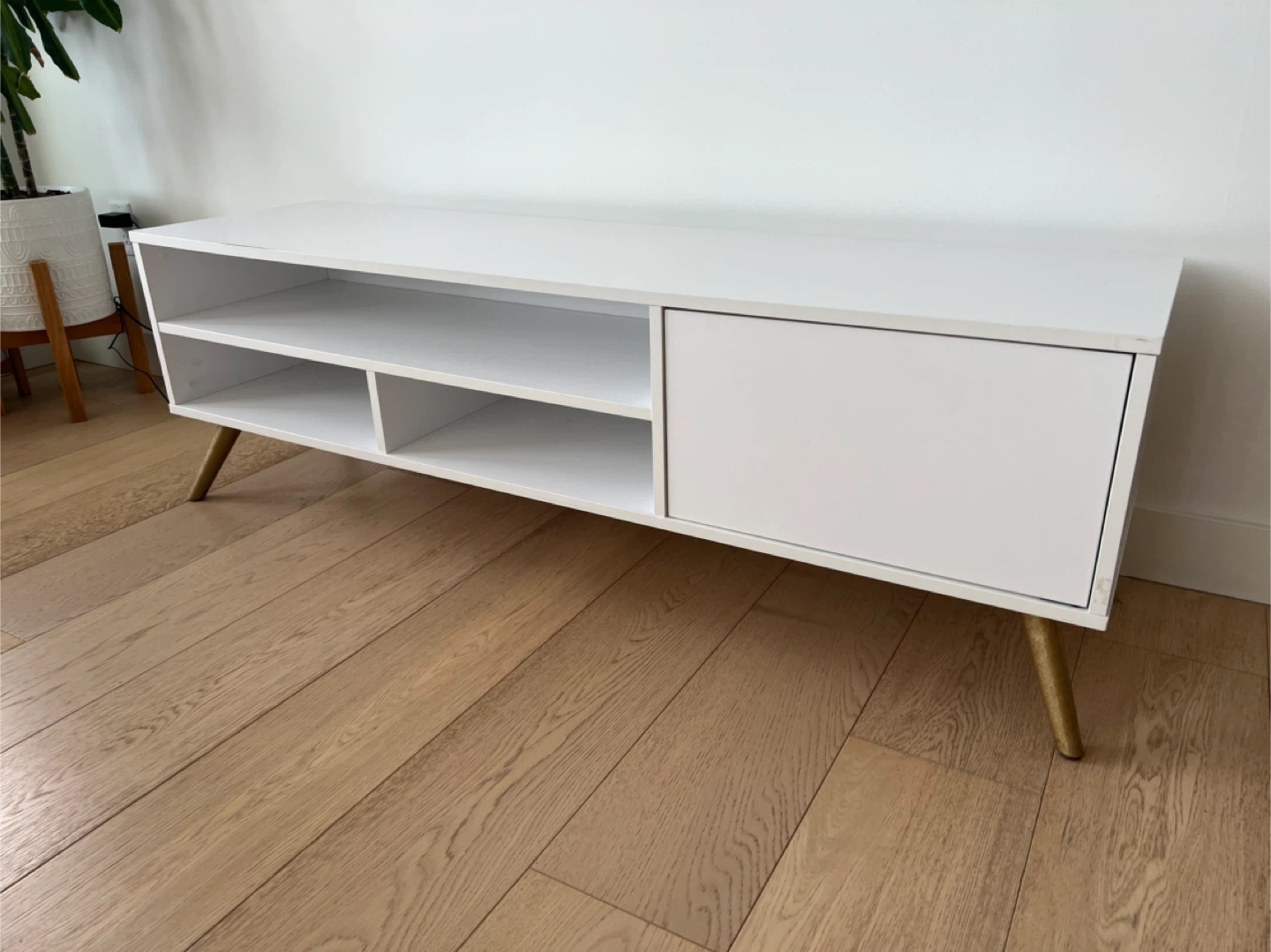 White TV Stand with Storage - photo 4