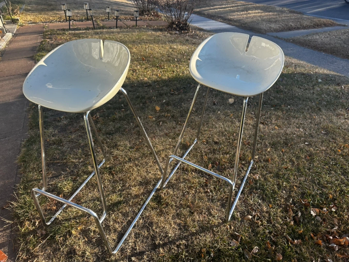 Set of 2 Chrome Bar Stools