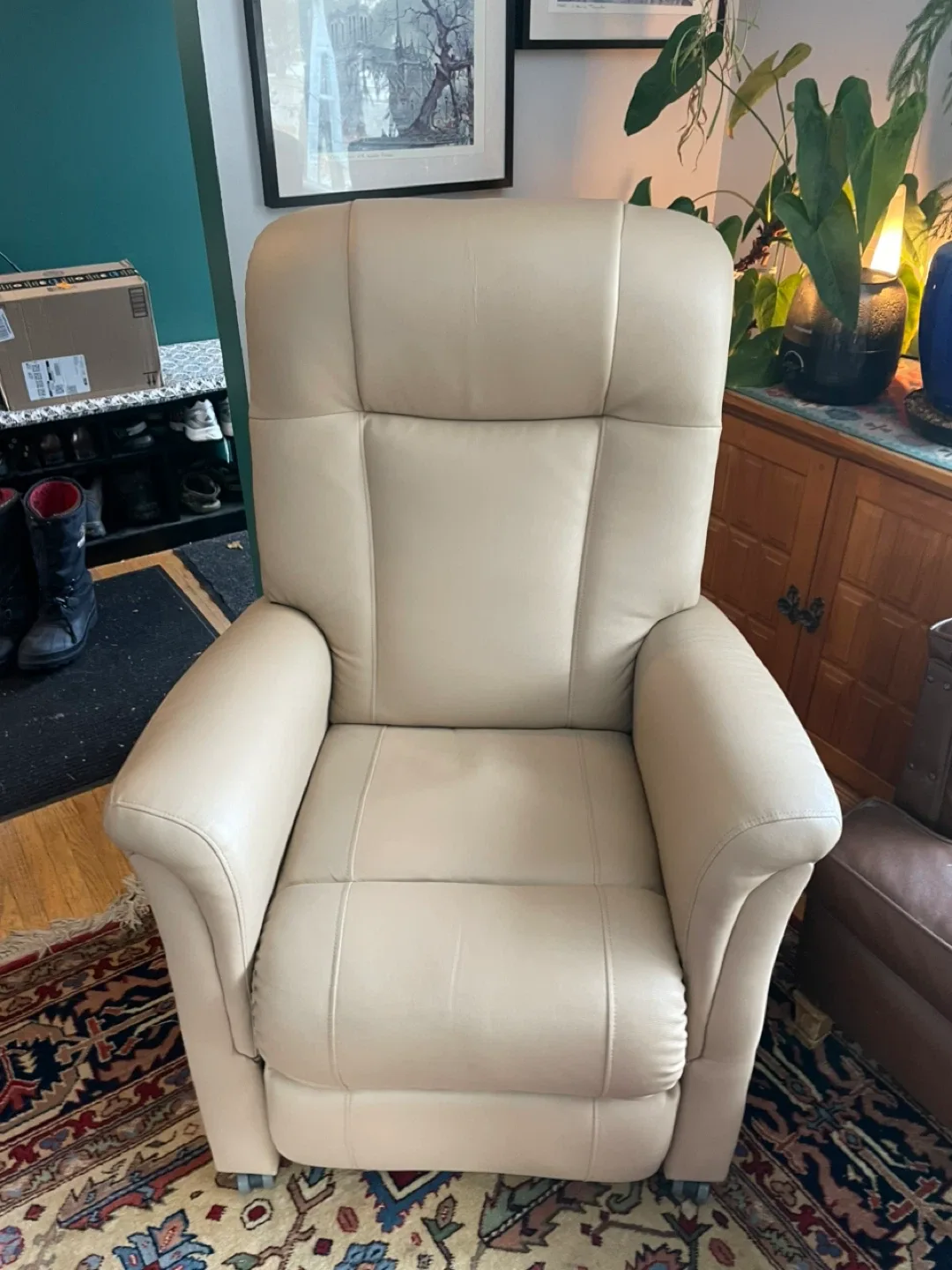 Power Lift, Massage, Heat, Beige Recliner Chair