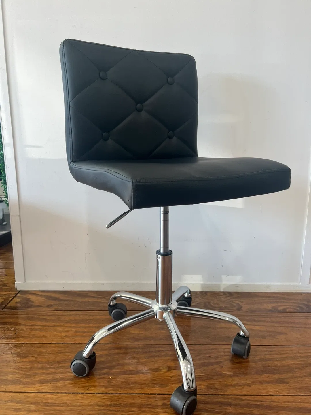 Black Faux Leather Adjustable Swivel Task Chair