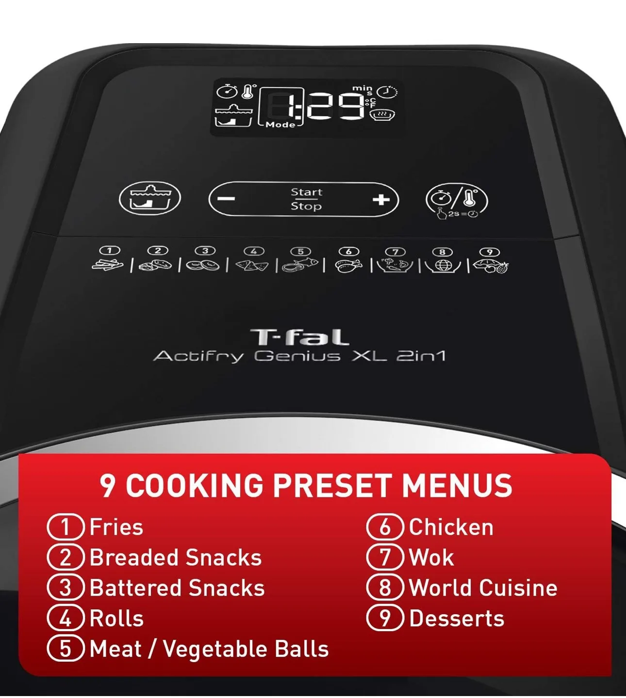 Brand New T-fal ActiFry Genius XL 2-in-1 Air Fryer – Black image indicator(2)