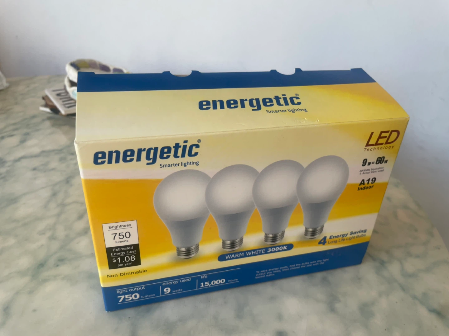 Energetic LED Light Bulbs, 2, New
