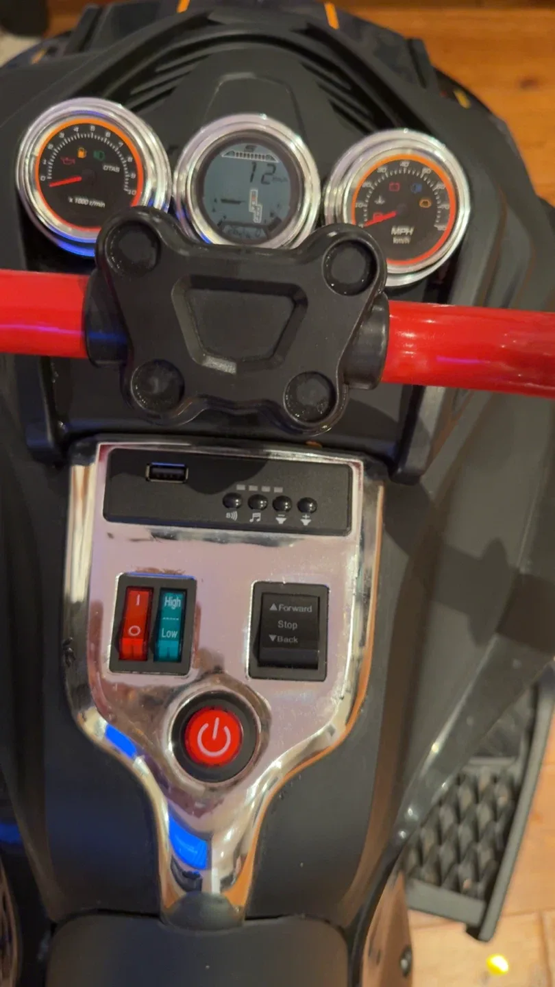 12V Spider Bike 2 Seater Kids Ride on Motorcycle image indicator(5)