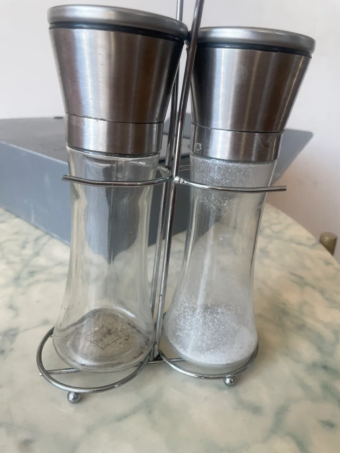 Salt and Pepper Shakers with Stand