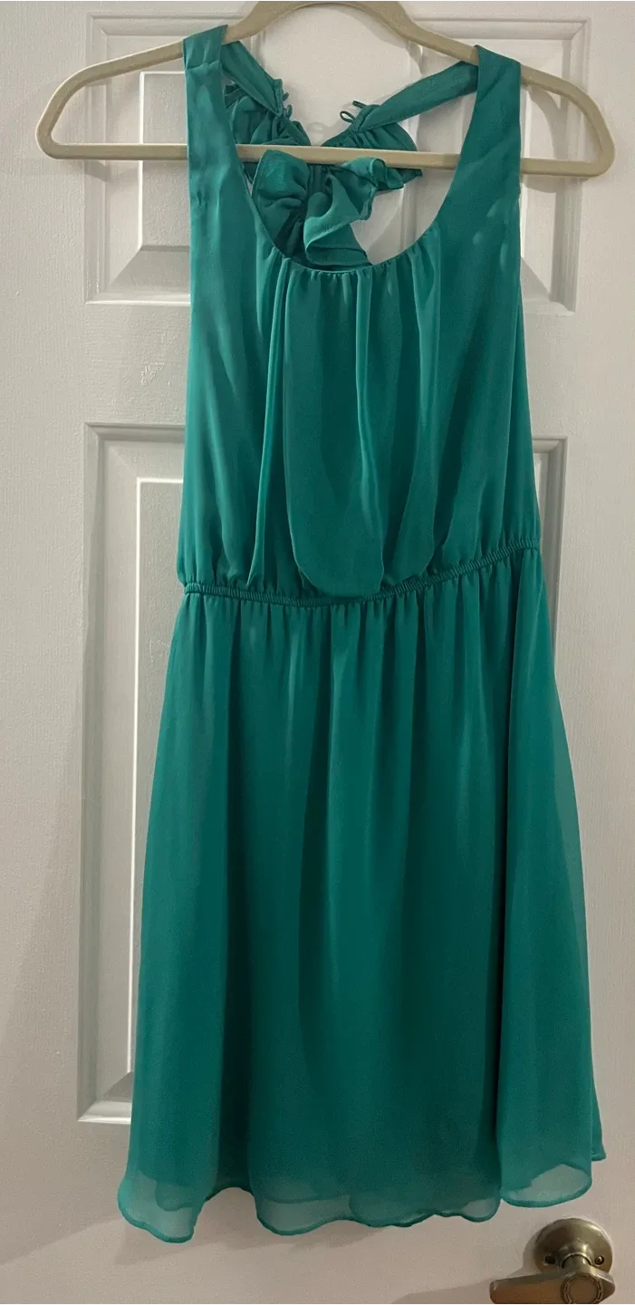Teal Dress with Ruffle Detail thumbnail