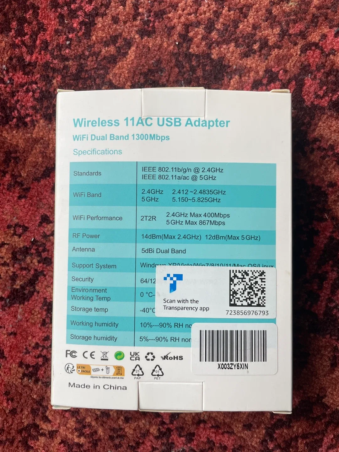 Foktech AC1300 Wireless USB Adapter - New image indicator(6)