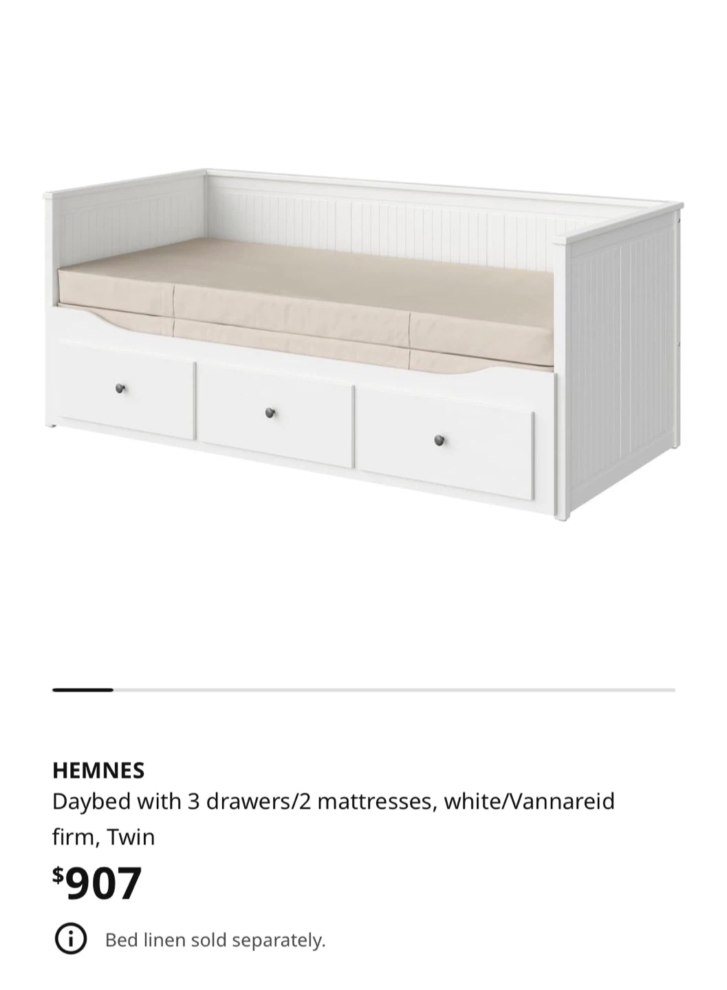 IKEA Hemnes Daybed with 3 Drawers - White - photo 2