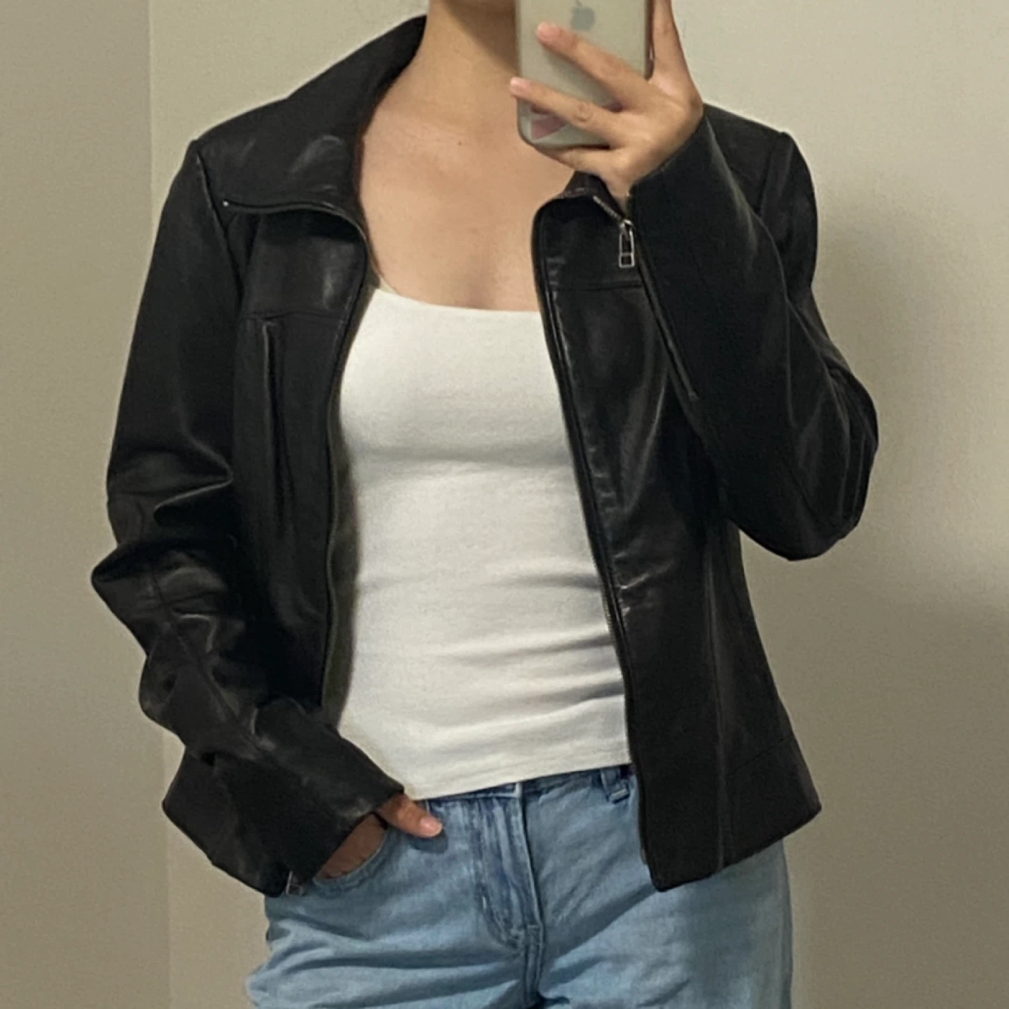 DANIER - Black Leather Jacket (S) - photo 2