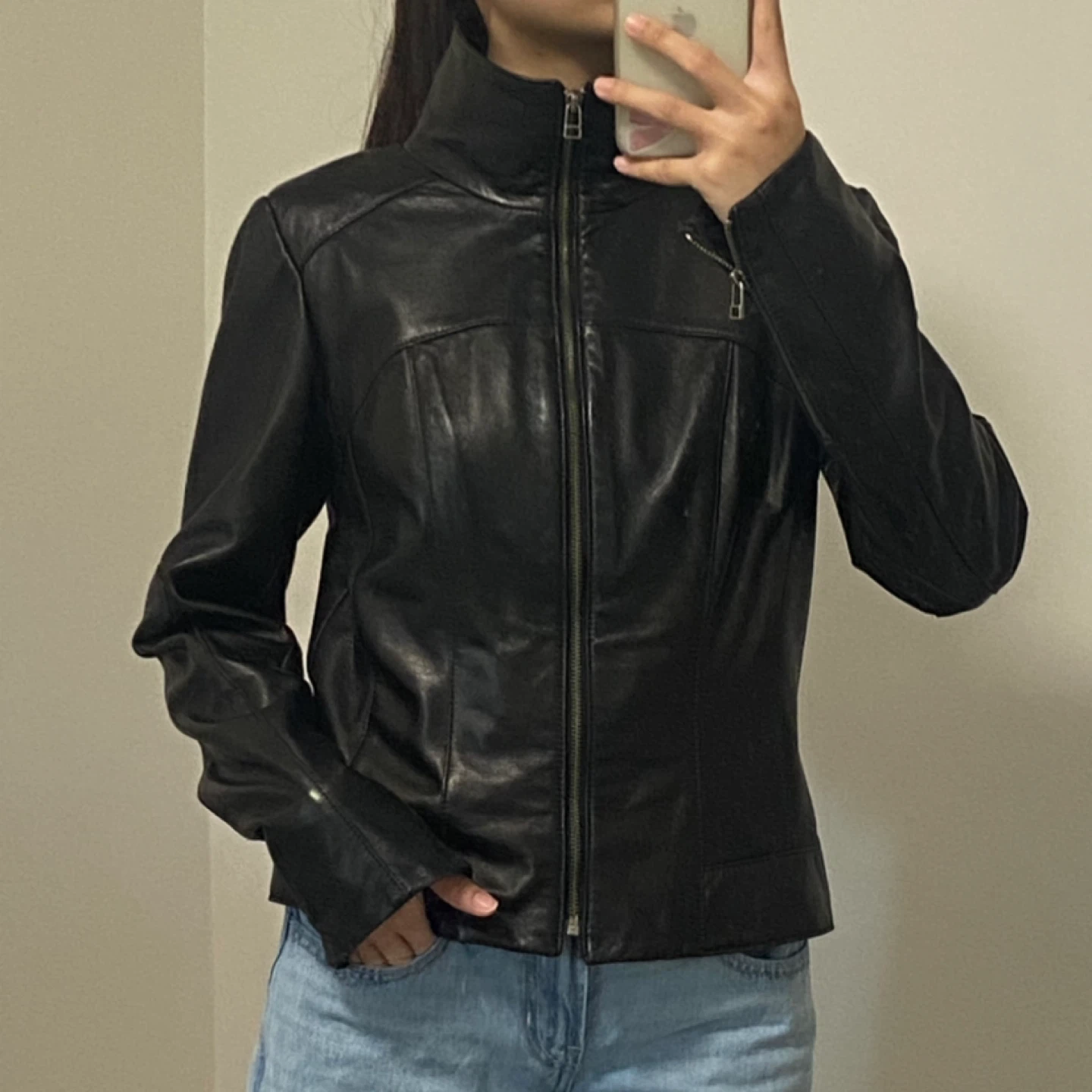 DANIER - Black Leather Jacket (S) - photo 4