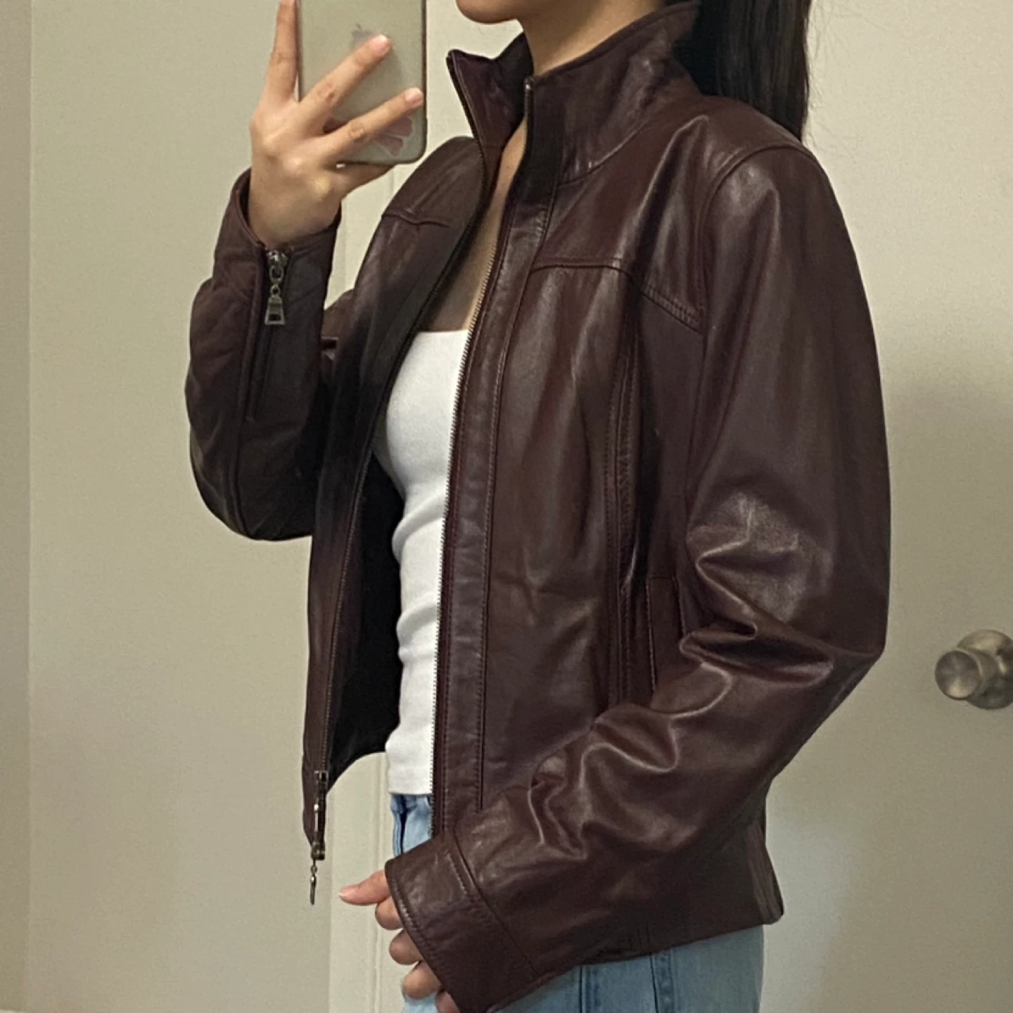 DANIER Burgundy Leather Jacket (S) - photo 2