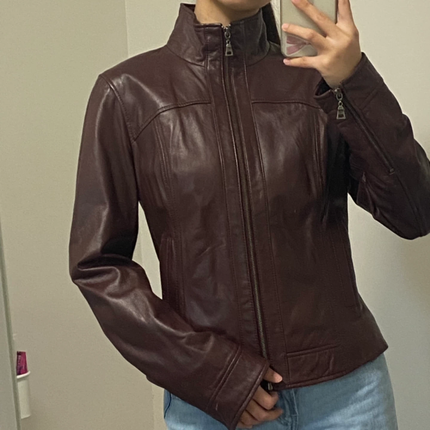 DANIER Burgundy Leather Jacket (S) - photo 3