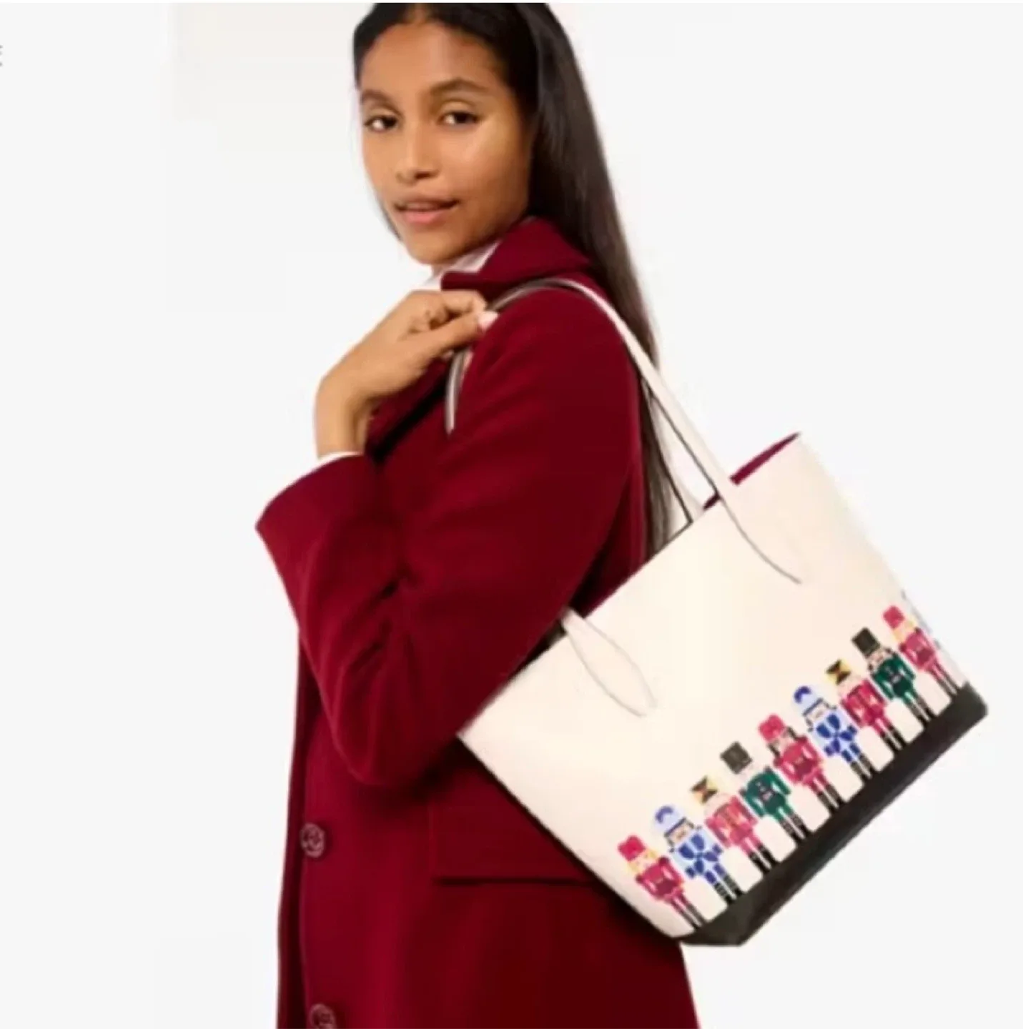 🎄 New Kate Spade Leather Nutcracker Tote Bag 🎄 image indicator(6)
