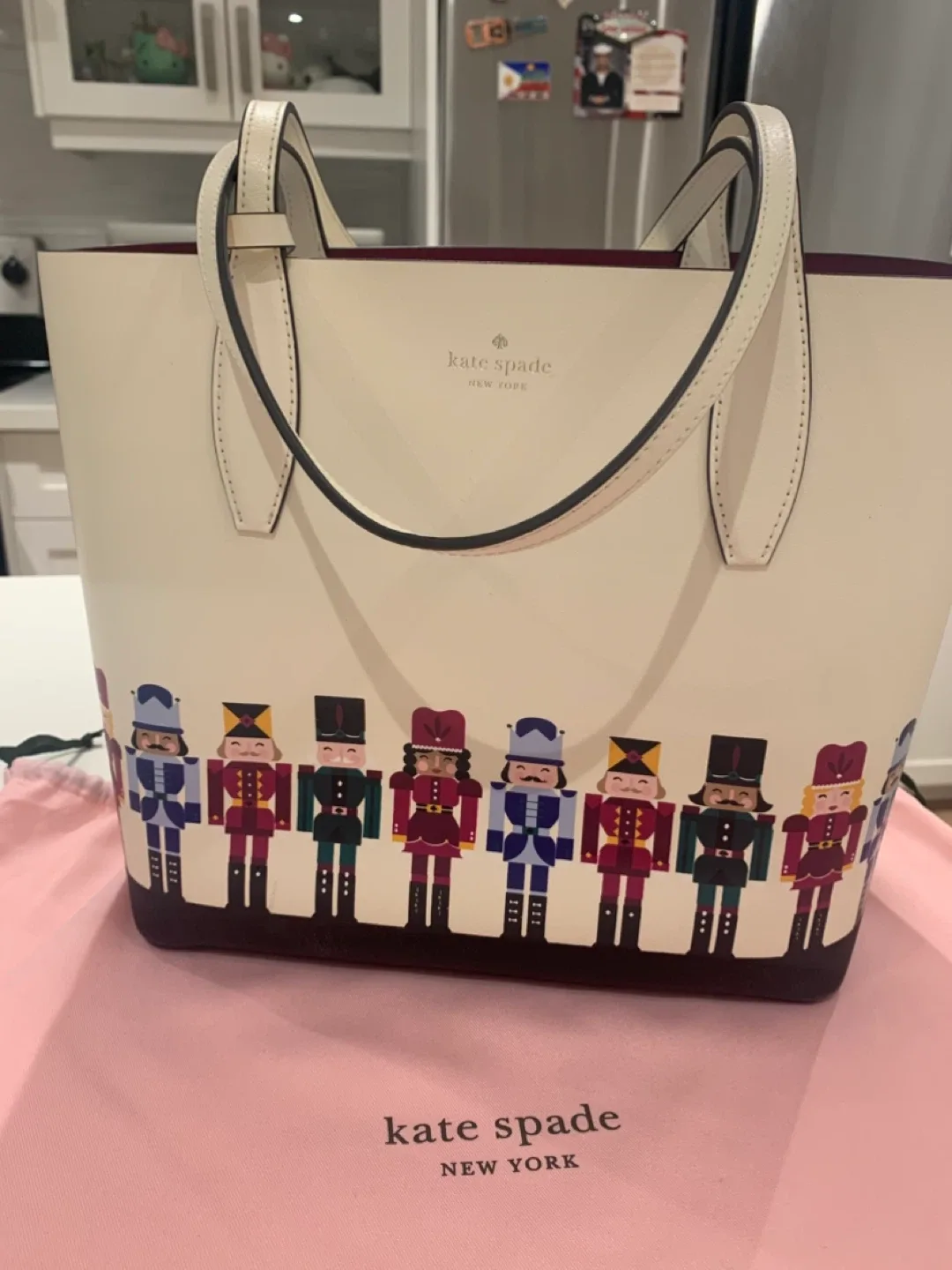 🎄 New Kate Spade Leather Nutcracker Tote Bag 🎄 image indicator(10)