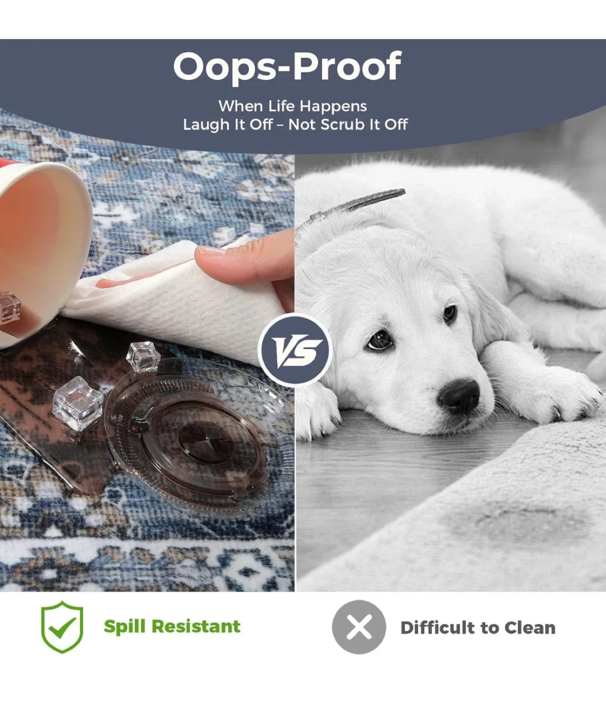 OPPDREAM Vintage Blue Area Rug 9x6 ft image indicator(4)