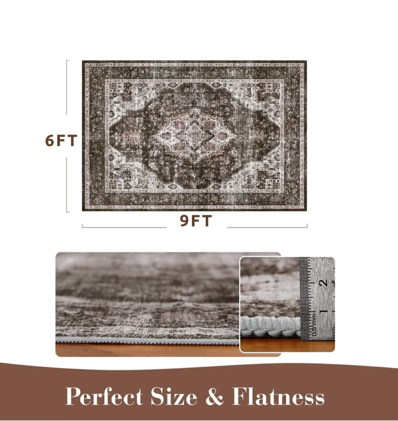 6x9 FT Area Rug - No Shedding, No Fading image indicator(2)