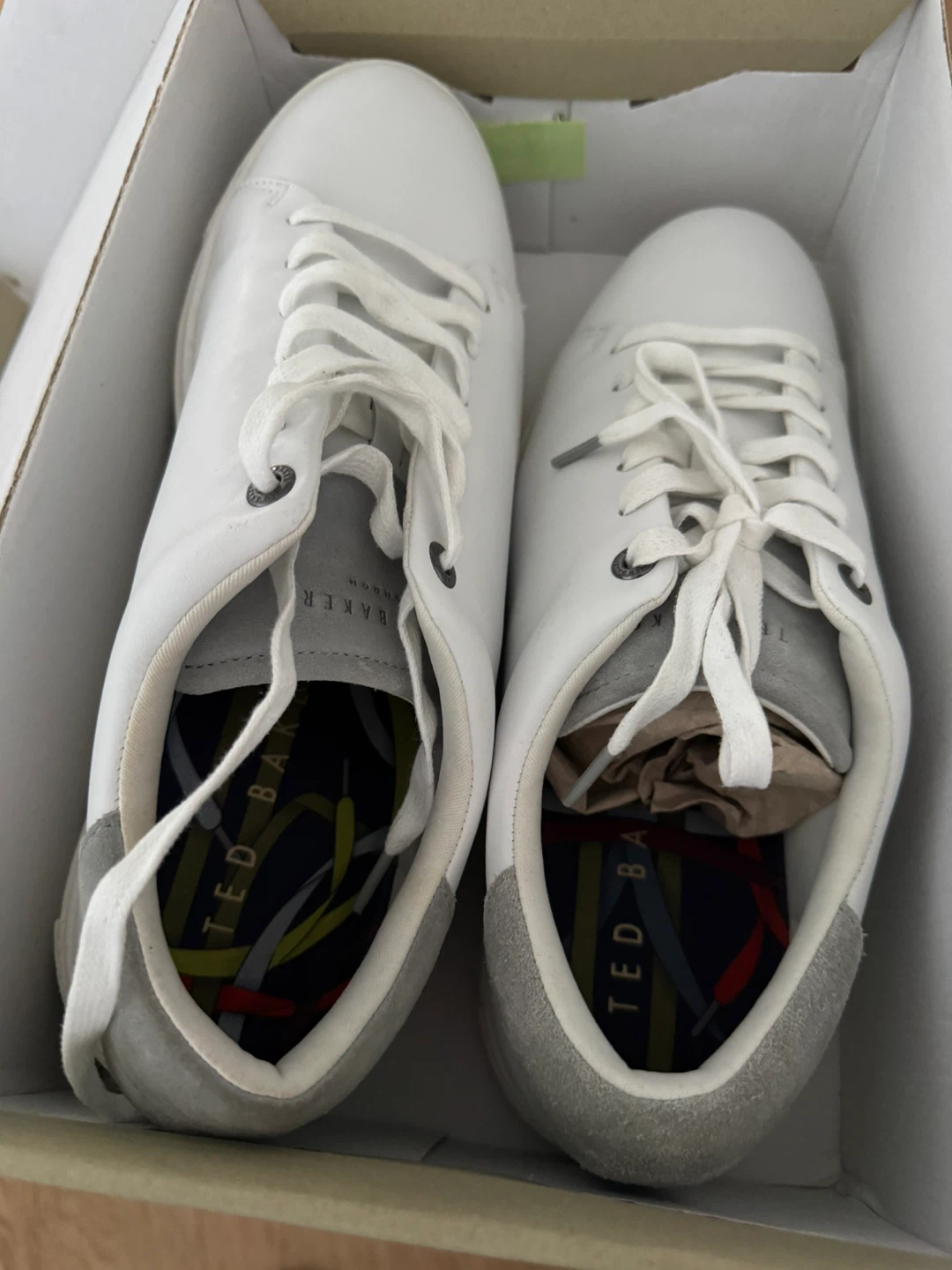 Ted Baker Ruennan White Leather Sneakers - Size 12 - photo 3
