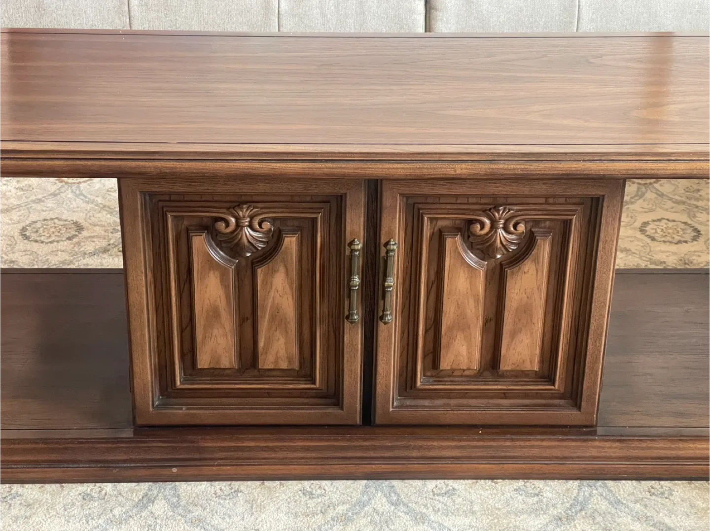 Vintage Wood Coffee Table with Storage image indicator(3)