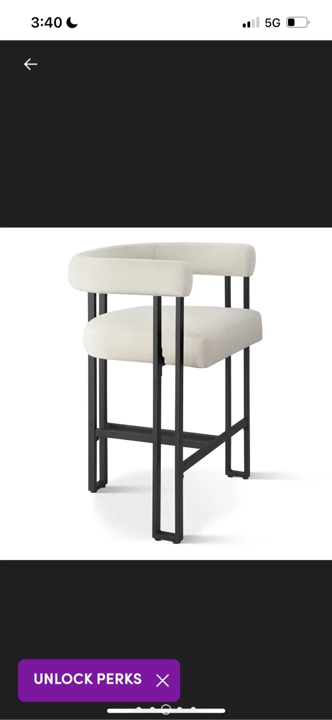 New Ivory Counter Stool with Black Frame image indicator(5)