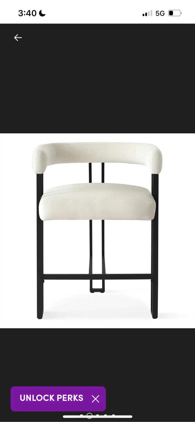 New Ivory Counter Stool with Black Frame - photo 2