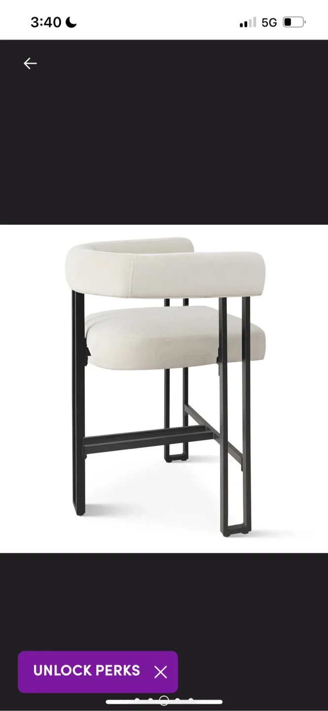 New Ivory Counter Stool with Black Frame image indicator(6)