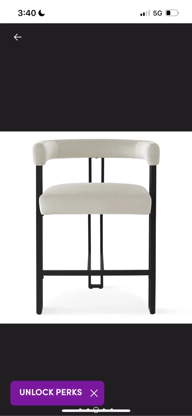 New Ivory Counter Stool with Black Frame image indicator(4)