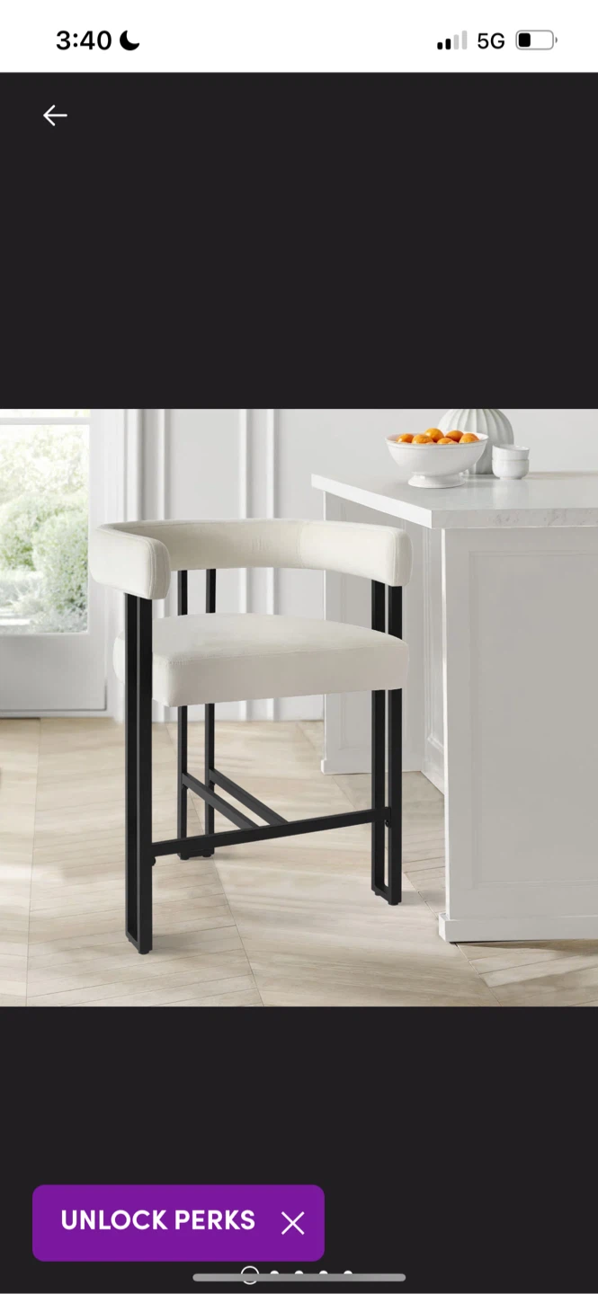 New Ivory Counter Stool with Black Frame