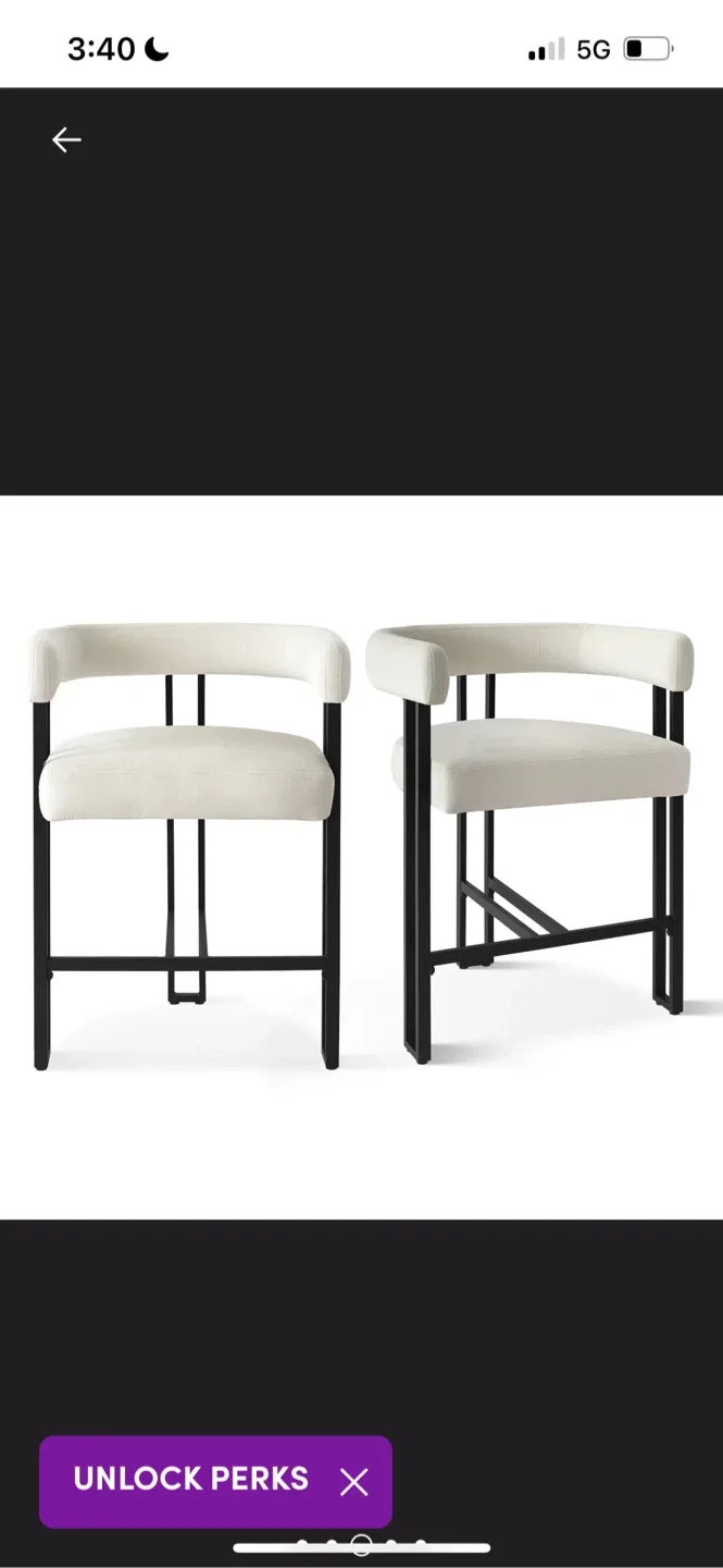 New Ivory Counter Stool with Black Frame image indicator(7)