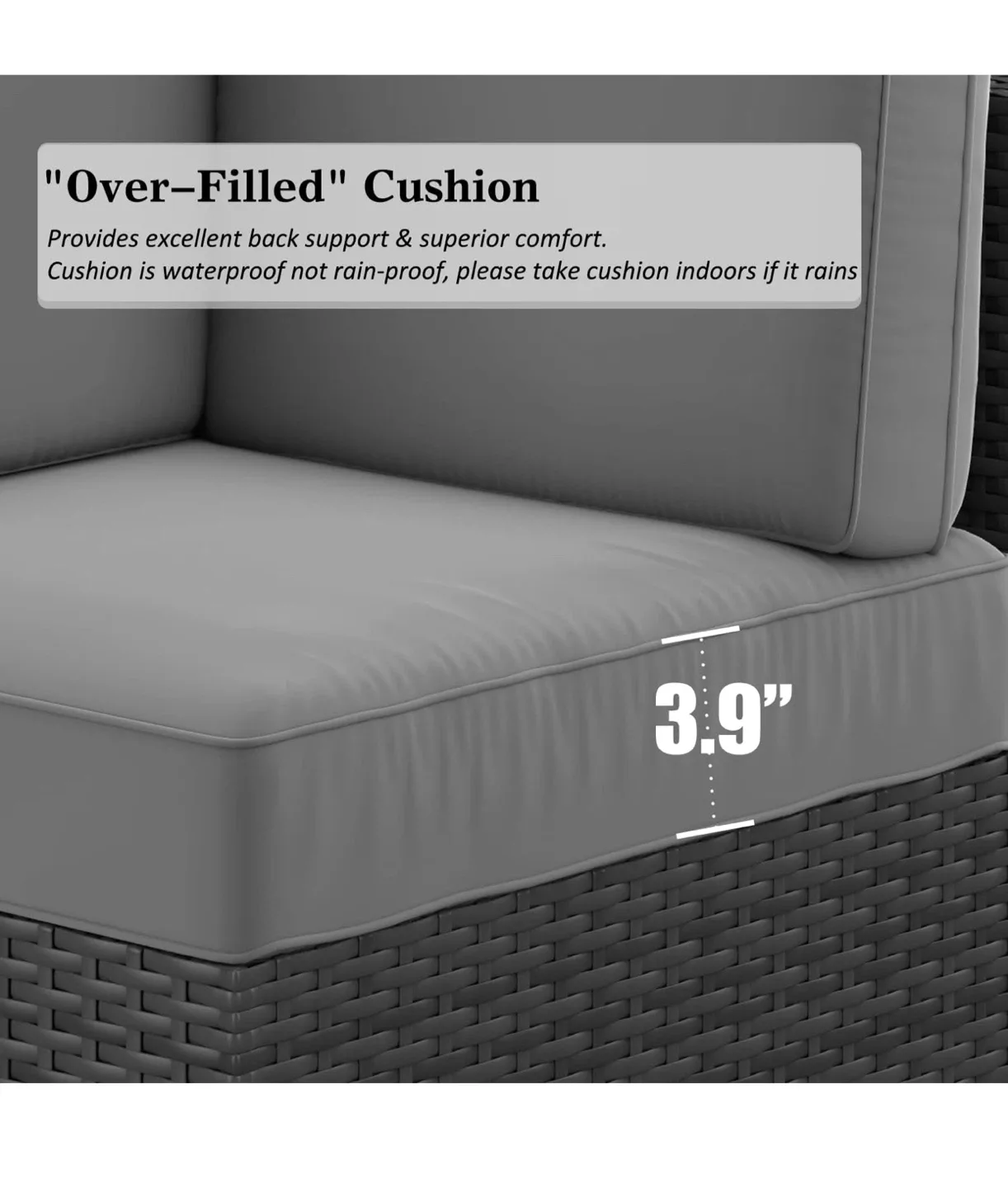 Outdoor Sectional Sofa Set with Fire Pit Table image indicator(3)