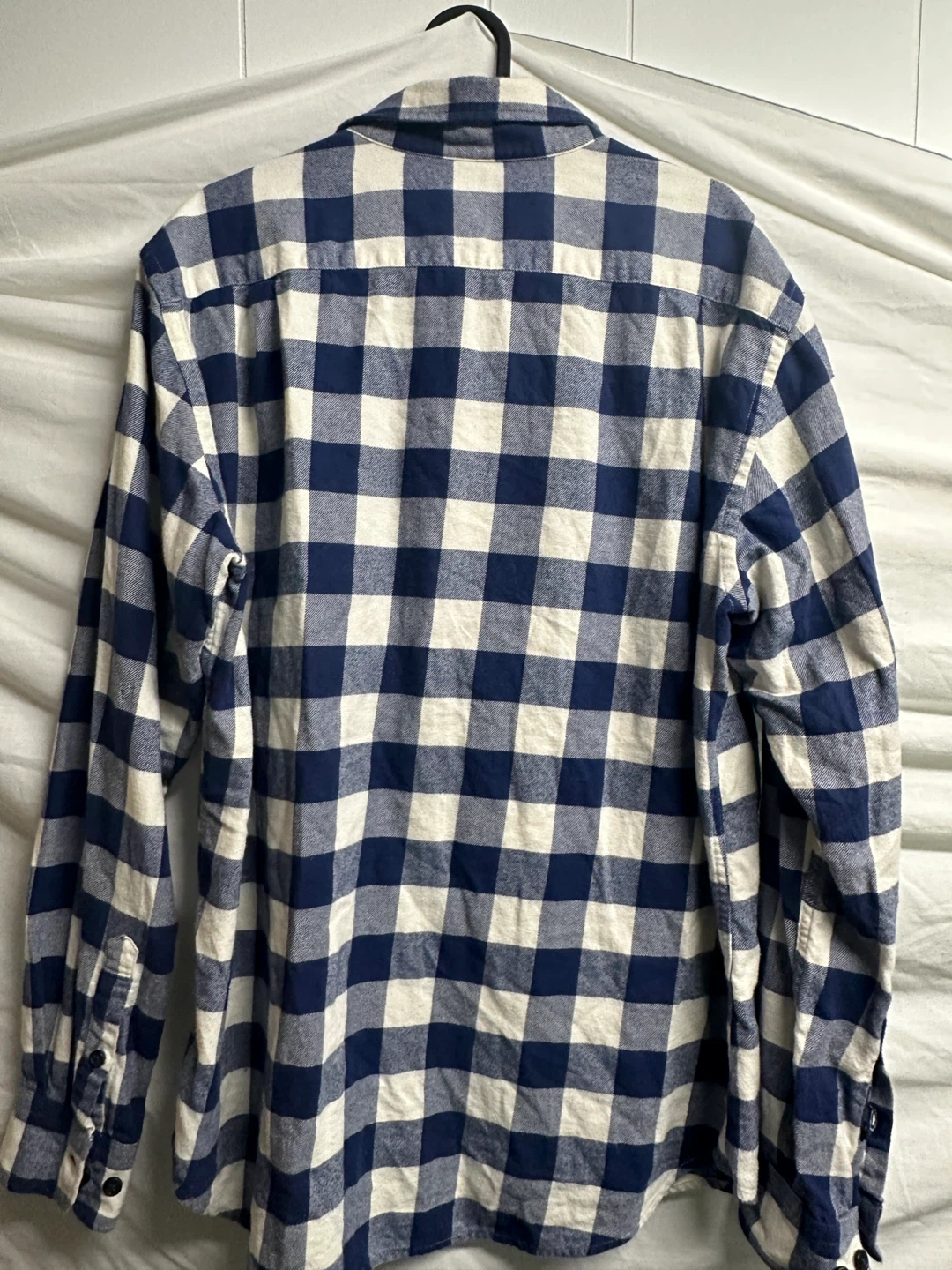 Uniqlo Flannel Shirt - Blue & White Check, Size L - photo 3