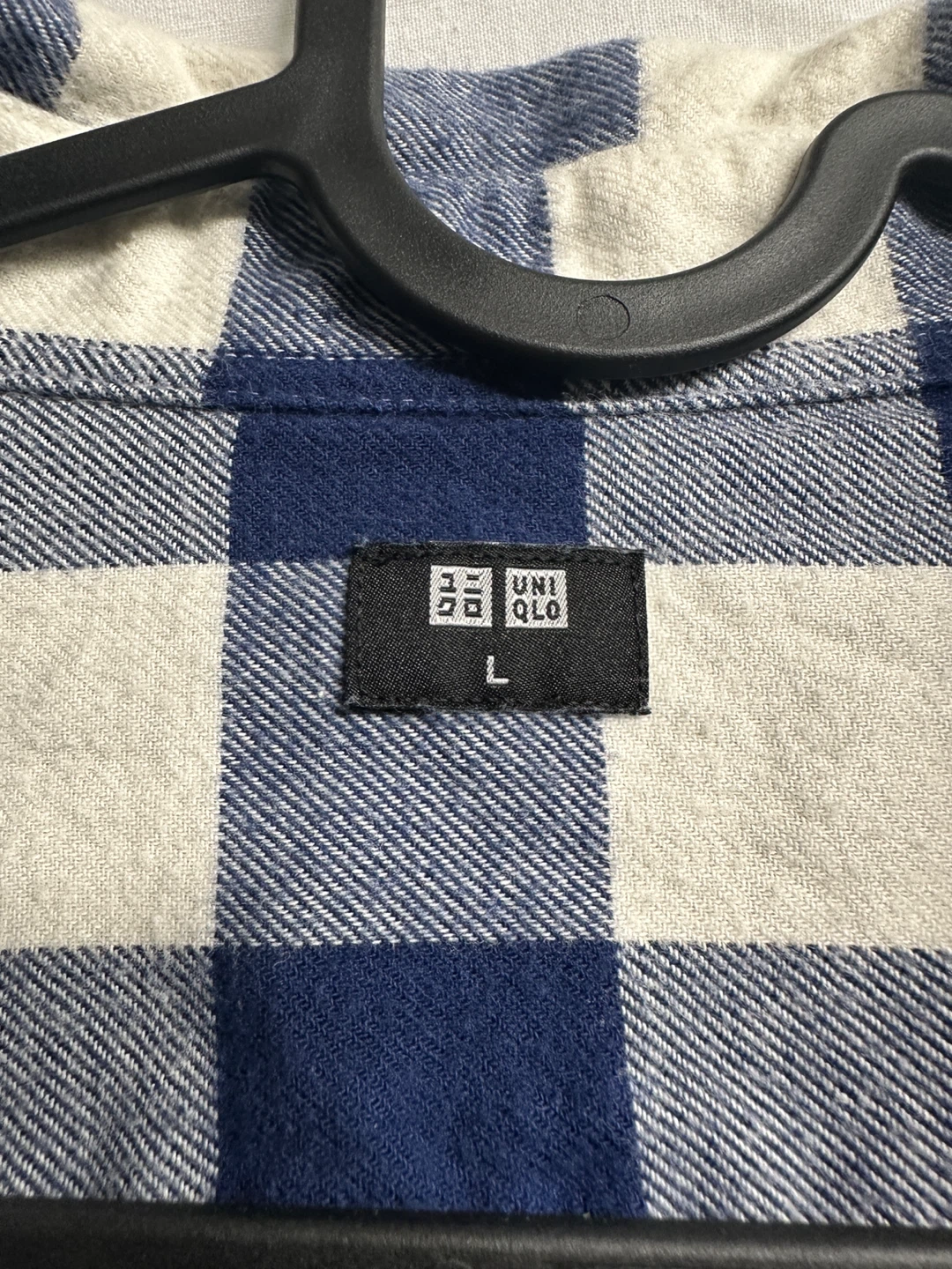 Uniqlo Flannel Shirt - Blue & White Check, Size L - photo 2