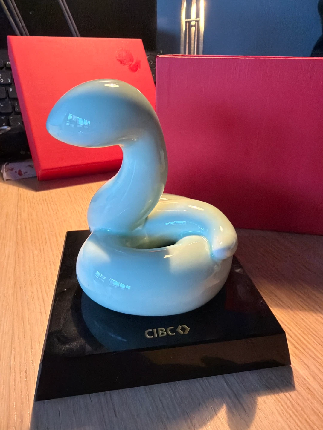 Lunar New Year Zodiac Snake Ceramic Sculpture (Jade-Style) - photo 2