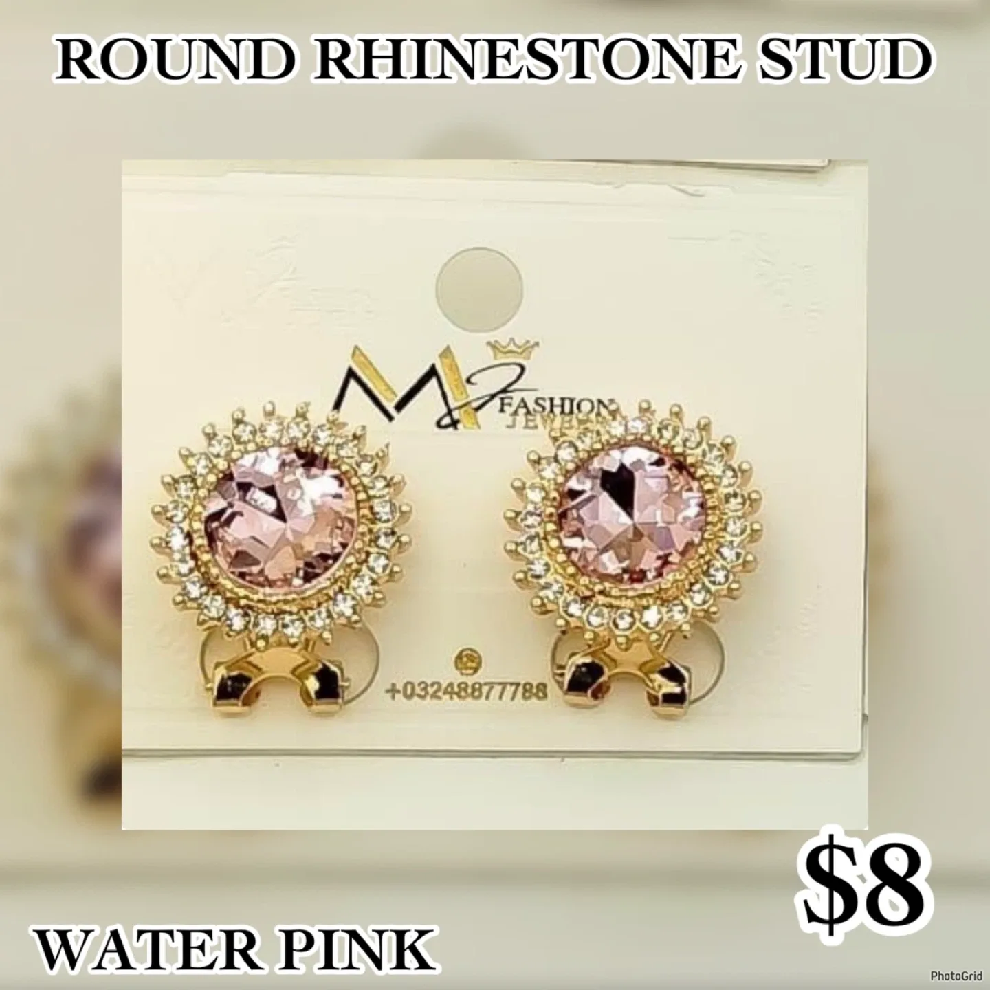 Rhinestone Stud Earrings  🥕 image indicator(2)