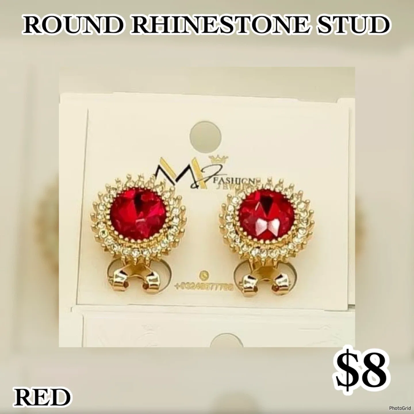 Rhinestone Stud Earrings  🥕 image indicator(3)